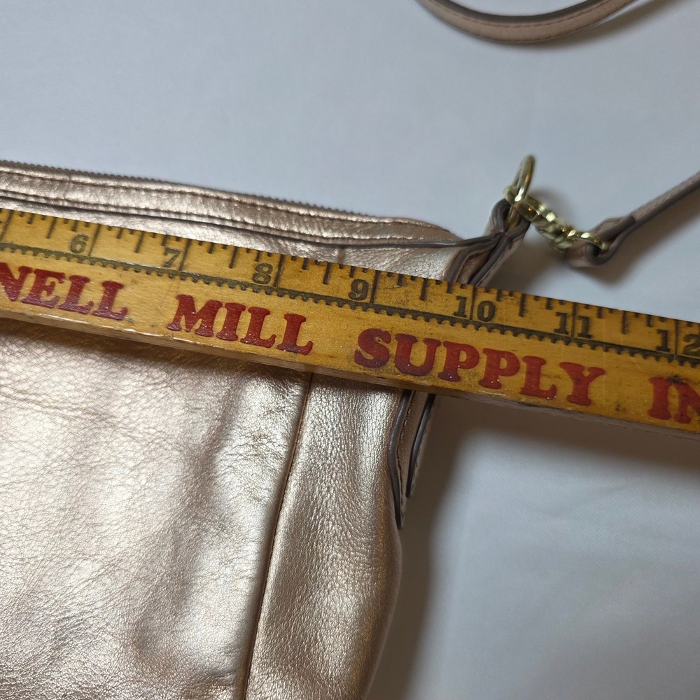 Fossil Sydney Rose Gold Metallic Leather Crossbody Bag Gold Hardware - Picture 2 of 6